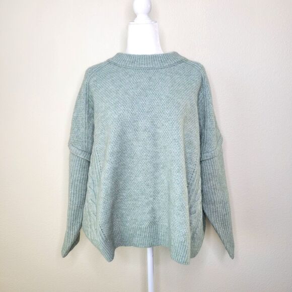 Madewell Havener Cable Stitch Crewneck Sweater Womens Plus Size 2XL NI313 New - Picture 2 of 14